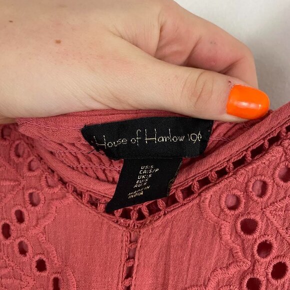 HOUSE OF HARLOW 1960 pink eyelet mini dress - Picture 6 of 6